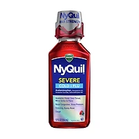 Vicks NyQuil SEVERE Cold & Flu Relief Liquid Medicine, Berry Flavored, 12 fl oz