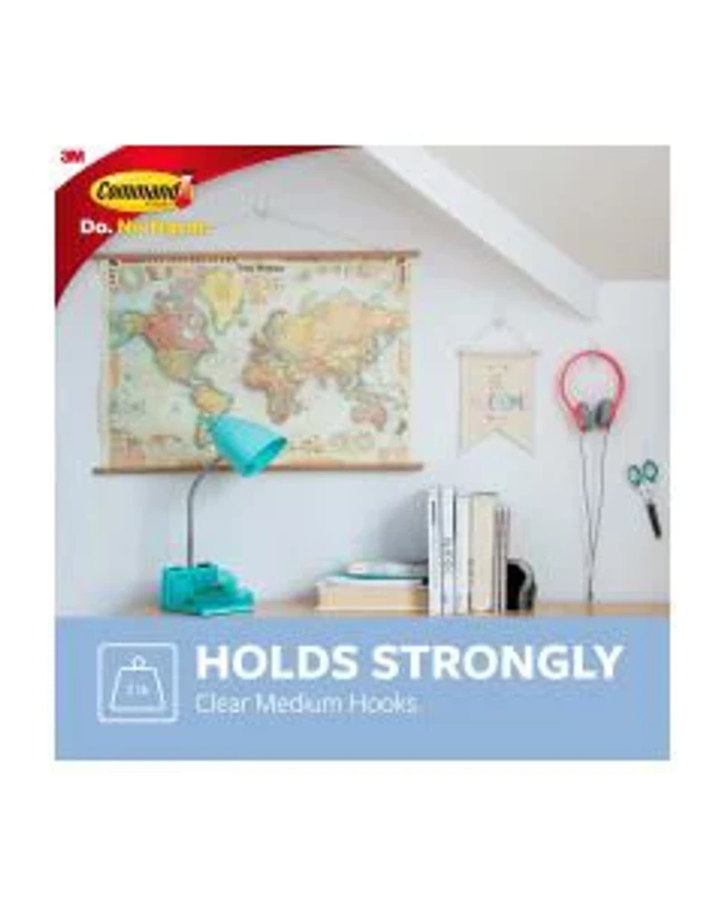 Command Clear Medium Hooks, 2 Hooks, 4 Strips/Pack