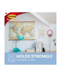 Command Clear Medium Hooks, 2 Hooks, 4 Strips/Pack