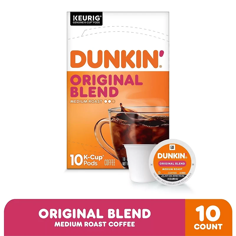 Dunkin’ Original Blend Medium Roast Coffee, Keurig K-Cup Pods, 10 Count Box