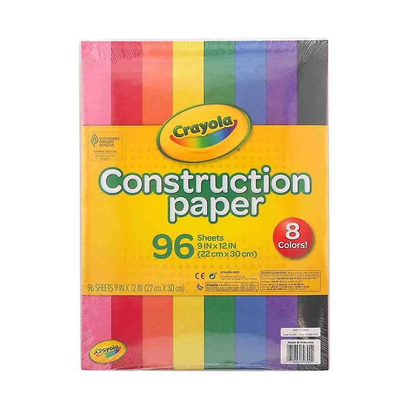 Crayola Construction Paper, 96 Sheets, 8 Colors