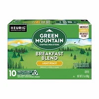 Green Mountain Coffee Roasters Breakfast Blend K-Cup Pods, Light Roast, 10 ct