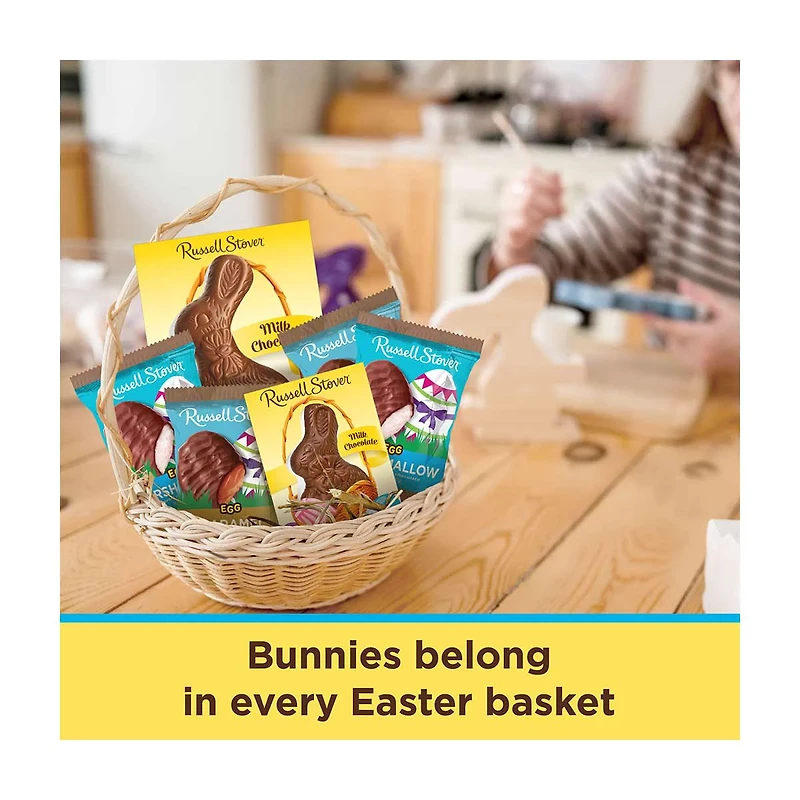 Russell Stover Easter Peanut Butter Milk Chocolate Easter Bunny, 3 oz