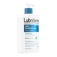Lubriderm Fragrance Free Daily Moisture Lotion + Pro-Ceramide, Shea Butter & Glycerin, Face, Hand & Body Lotion for Sensitive Skin, Hydrating for Healthier-Looking Skin, 16 fl. oz