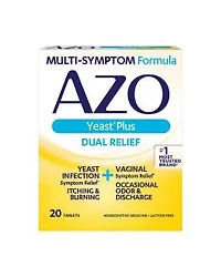 Azo Yeast Plus Dual Relief Tablets, 20 ct