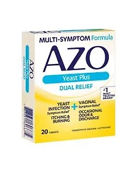 Azo Yeast Plus Dual Relief Tablets, 20 ct