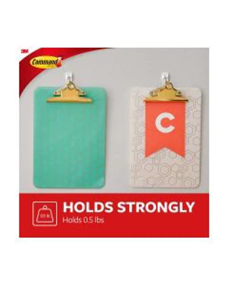 Command Small Wire Hooks, 3 Hooks, 4 Strips