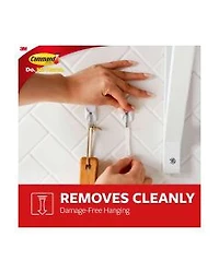 Command Small Wire Hooks, 3 Hooks, 4 Strips