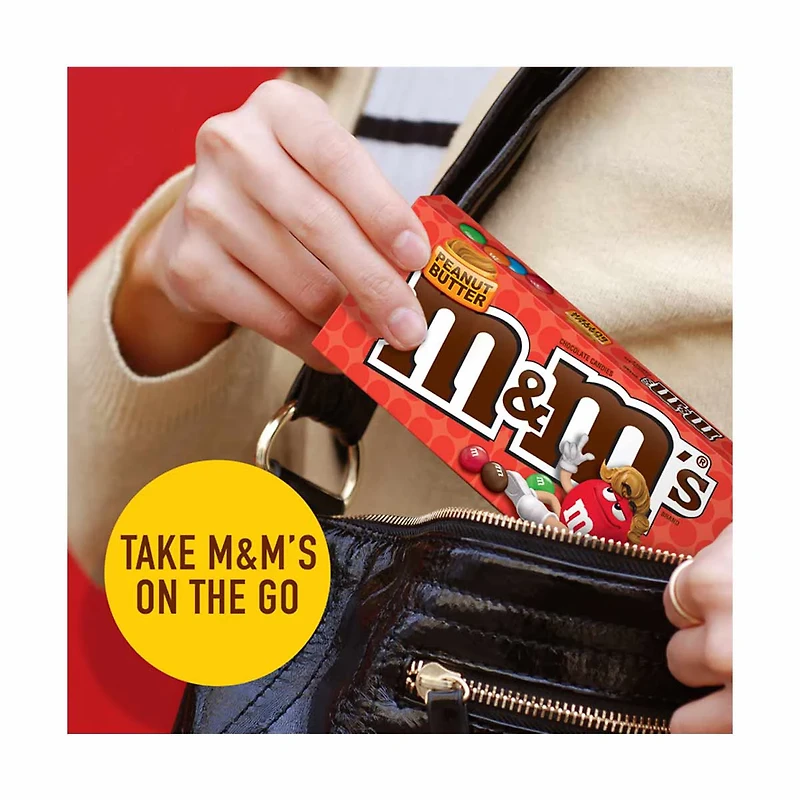M&M'S Peanut Butter Chocolate Candies, Theater Box, 3 oz