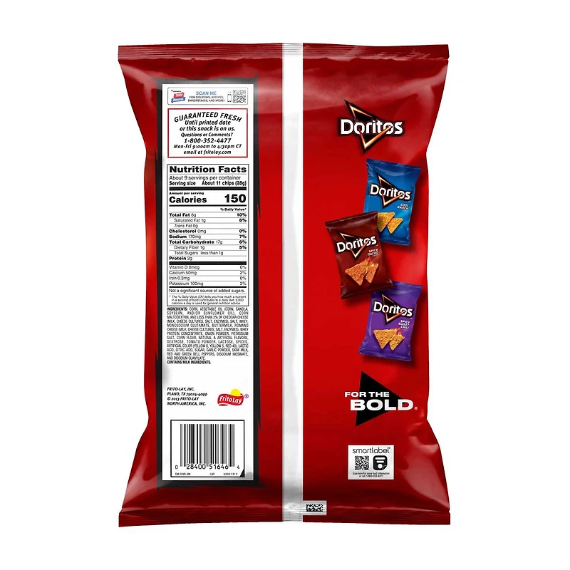 Doritos Tortilla Chips Nacho Cheese Flavored 9.25 oz