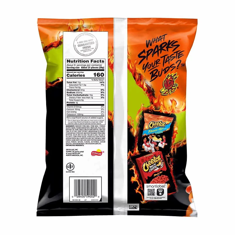 Cheetos Crunchy Flamin Hot Limon Cheese Flavored Snacks, 8.5 oz