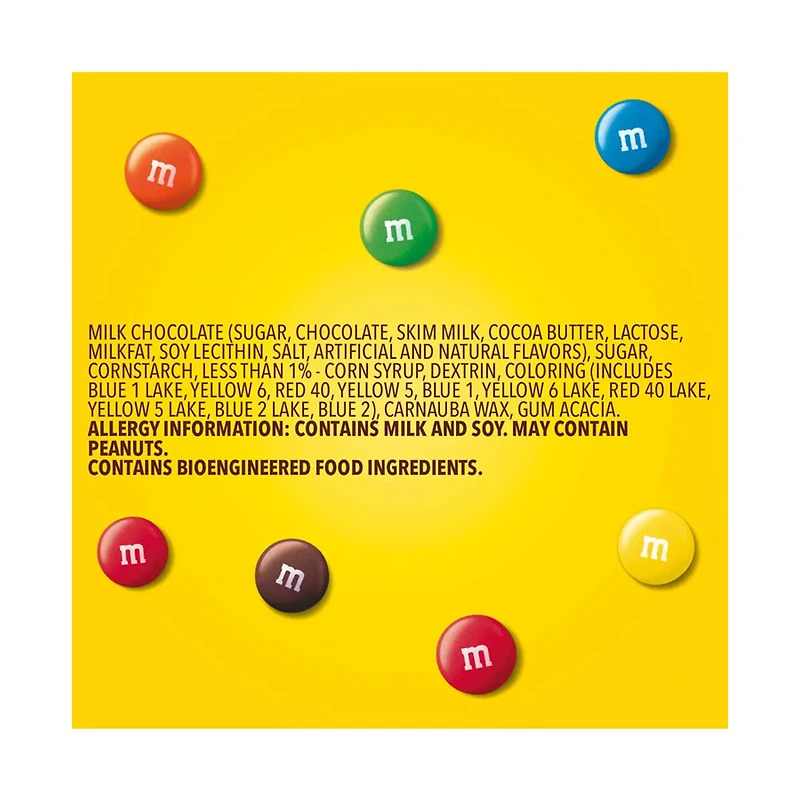 M&M'S Milk Chocolate Candy Peg Bag, 2.55 oz