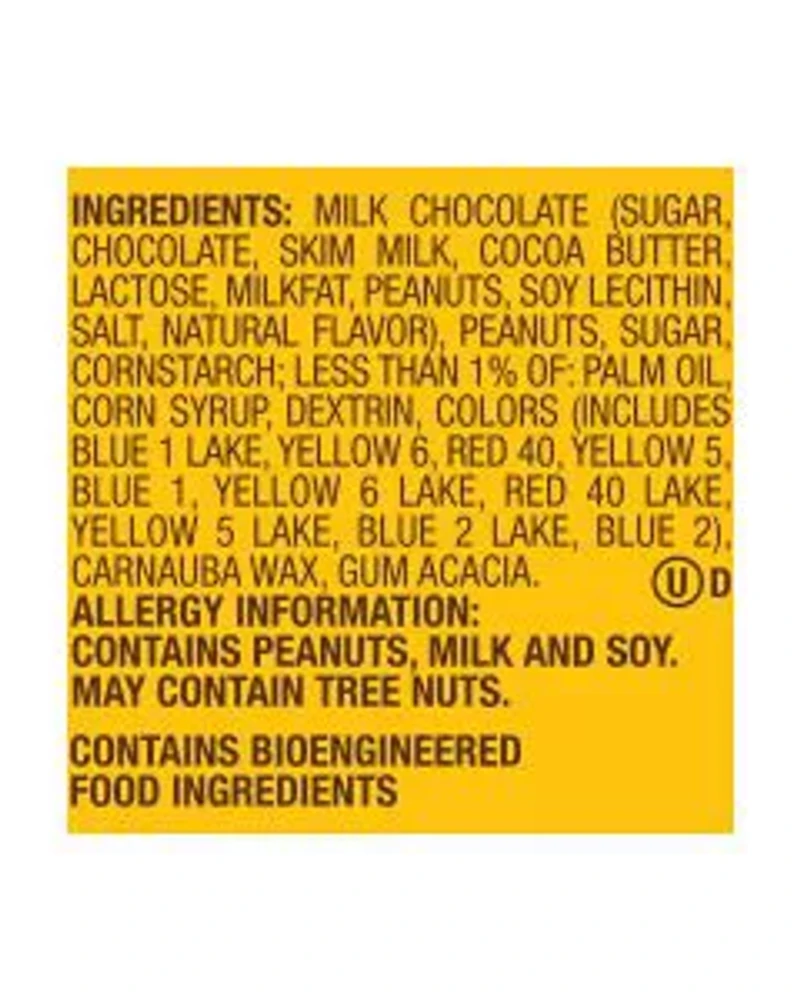 M&M'S Peanut Milk Chocolate Candy, 2.55 oz Bag