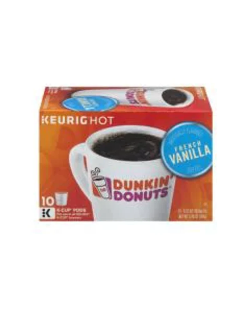 Dunkin’ French Vanilla Artificially Flavored Coffee, Keurig K-Cup Pods, 10 Count Box