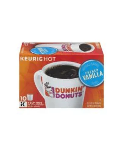 Dunkin’ French Vanilla Artificially Flavored Coffee, Keurig K-Cup Pods, 10 Count Box