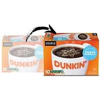 Dunkin’ French Vanilla Artificially Flavored Coffee, Keurig K-Cup Pods, 10 Count Box