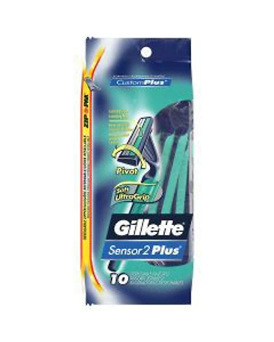 Gillette Sensor2 Plus Pivoting Head Disposable Razors for Men, 10 ct