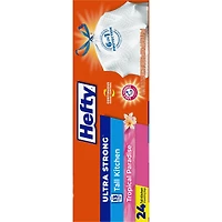 Hefty Ultra Strong 13 Gallon Trash Bags, Tall Kitchen Trash Bags, White, Tropical Paradise Scent, 24 Bags