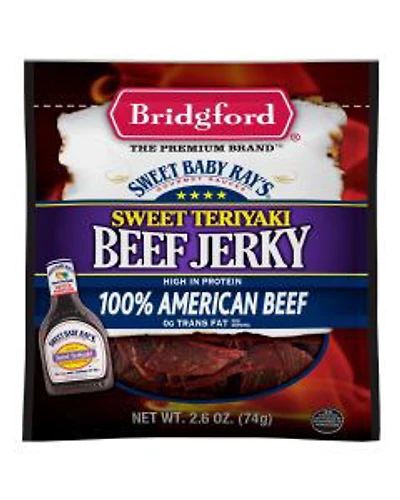 Bridgford Sweet Baby Ray's Sweet Teriyaki Beef Jerky, 2.6 oz.