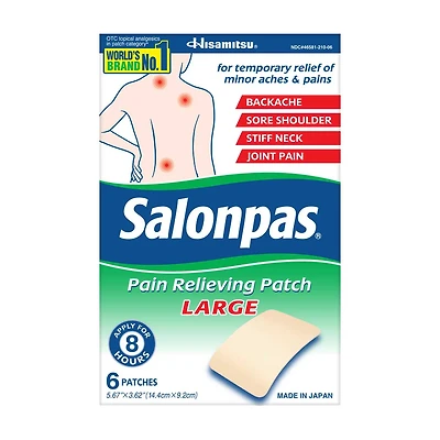 Salonpas Pain Relieving Patch, Large, 6 ct