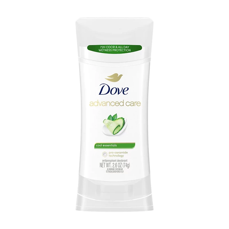 Dove Advanced Care Antiperspirant Deodorant Stick, Cool Essentials, 2.6 oz