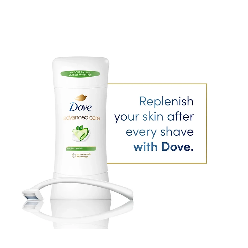 Dove Advanced Care Antiperspirant Deodorant Stick, Cool Essentials, 2.6 oz