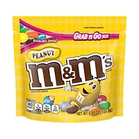 M&M'S Peanut Chocolate Candy Grab & Go Size Bag, 5.5 oz