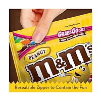 M&M'S Peanut Chocolate Candy Grab & Go Size Bag, 5.5 oz