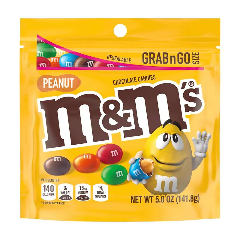 M&M'S Peanut Milk Chocolate Candy - Grab N Go Size, 5 oz