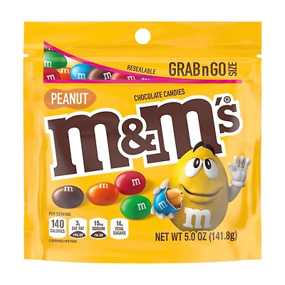 M&M'S Peanut Milk Chocolate Candy - Grab N Go Size, 5 oz
