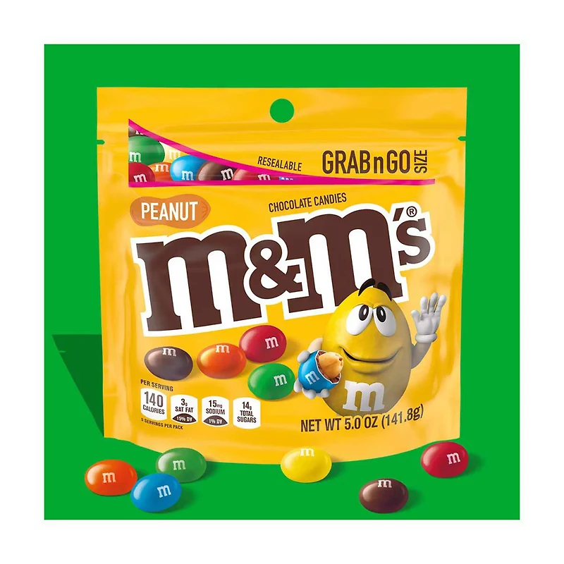 M&M'S Peanut Milk Chocolate Candy - Grab N Go Size, 5 oz