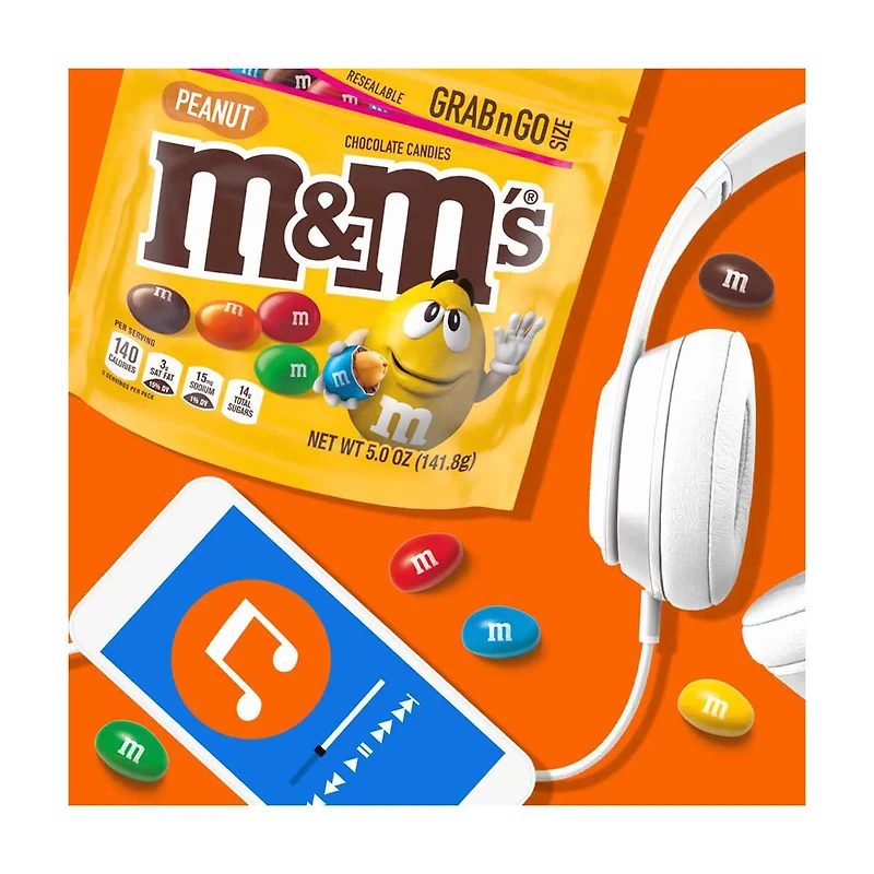 M&M'S Peanut Milk Chocolate Candy - Grab N Go Size, 5 oz