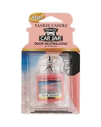 Yankee Candle Pink Sands Car Jar Air Freshener, Fresh Scent