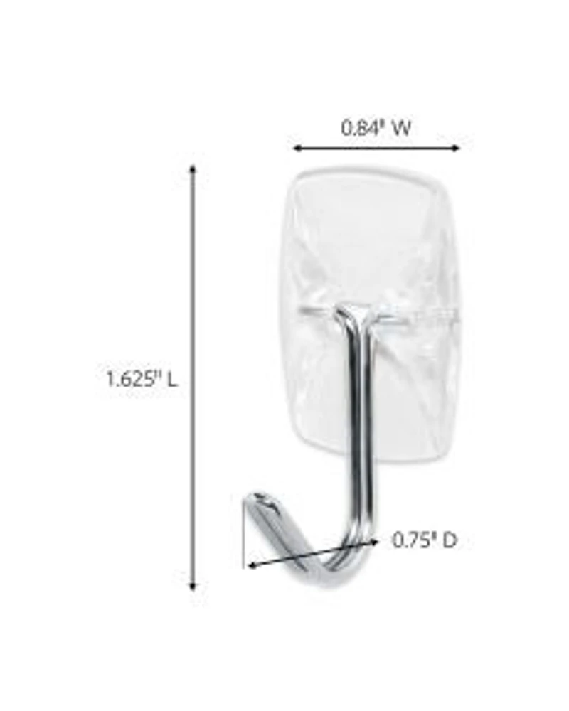 Command Small Clear Utensil Hooks with Clear Strips, 3 Hooks, 4 Strips/Pack