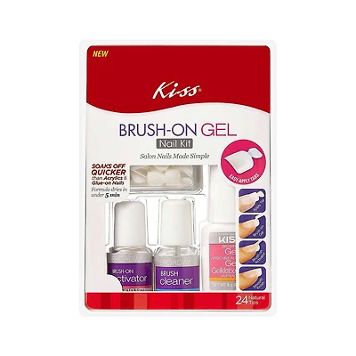 Kiss Brush-On Gel Nail Kit, 24 Count