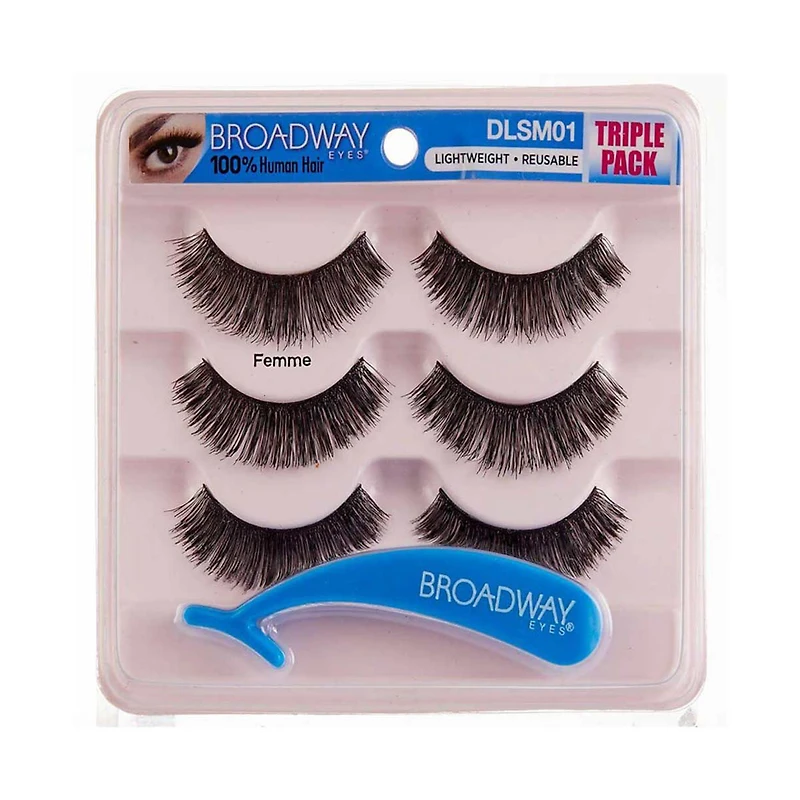 Broadway Lightweight Eyelashes, Femme, Triple Pack