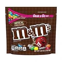 M&M'S Milk Chocolate Candy Grab & Go Size Bag, 5.5 oz