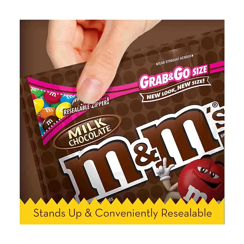M&M'S Milk Chocolate Candy Grab & Go Size Bag, 5.5 oz