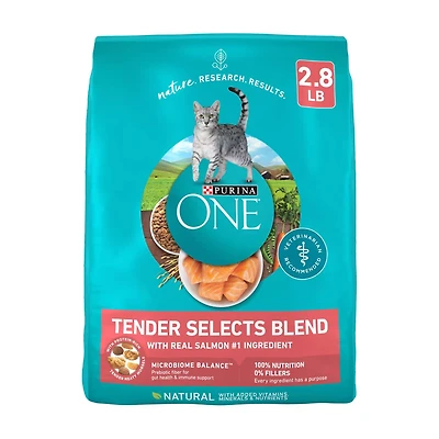 Purina ONE Natural Dry Cat Food, Tender Selects Blend With Real Salmon