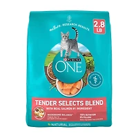 Purina ONE Natural Dry Cat Food, Tender Selects Blend With Real Salmon