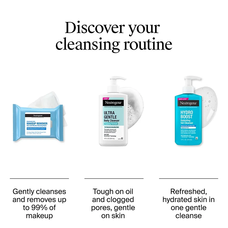 Neutrogena Fragrance-Free Cleansing Makeup Remover Face Wipes, 25 ct