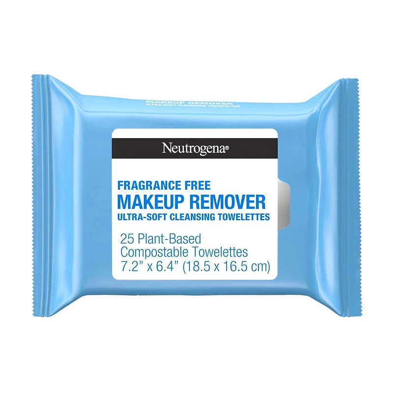 Neutrogena Fragrance-Free Cleansing Makeup Remover Face Wipes, 25 ct