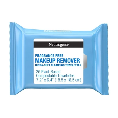 Neutrogena Fragrance-Free Cleansing Makeup Remover Face Wipes, 25 ct