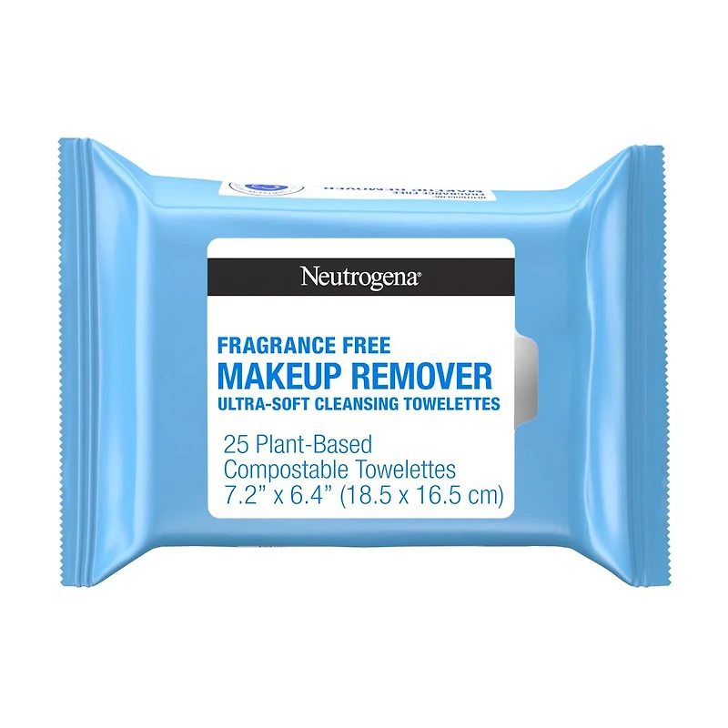 Neutrogena Fragrance-Free Cleansing Makeup Remover Face Wipes, 25 ct