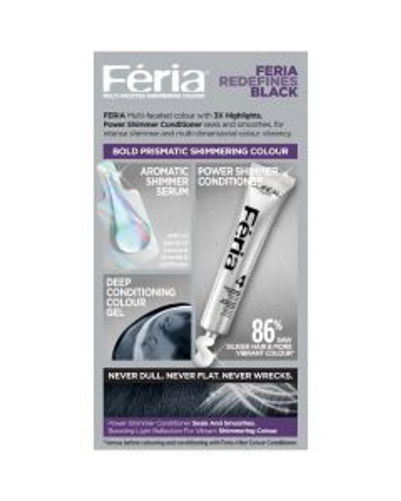 L'Oreal Paris Feria Multi-Faceted Shimmering Permanent Hair Color, 21 Starry Night (Bright Black)