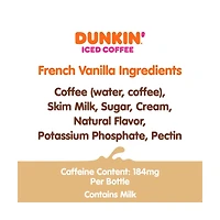 Dunkin' French Vanilla Iced Coffee, 13.7 fl oz