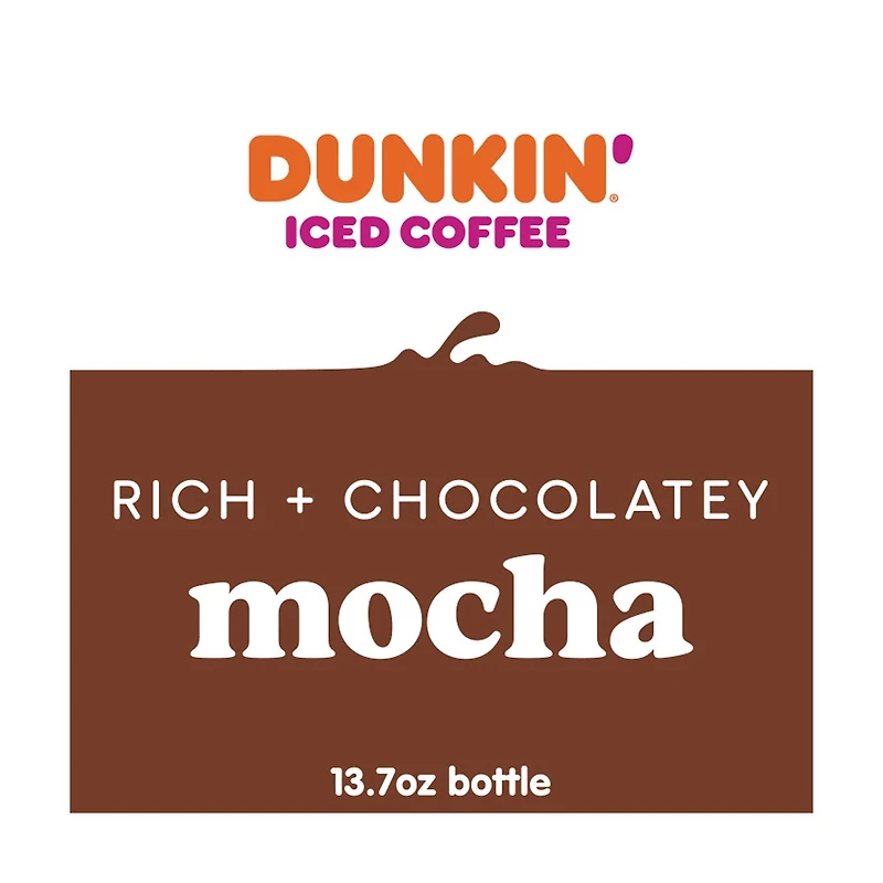 Dunkin' Mocha Iced Coffee Bottle, 13.7 fl oz