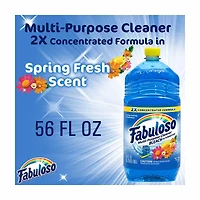 Fabuloso Multi-Purpose Cleaner with Bleach Alternative 2x Concentrated, Spring Fresh, 56 fl oz