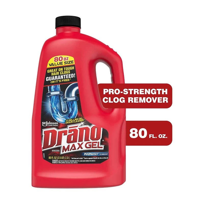 Drano Max Gel Clog Remover, 80 oz