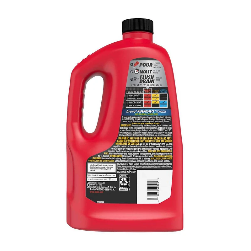 Drano Max Gel Clog Remover, 80 oz